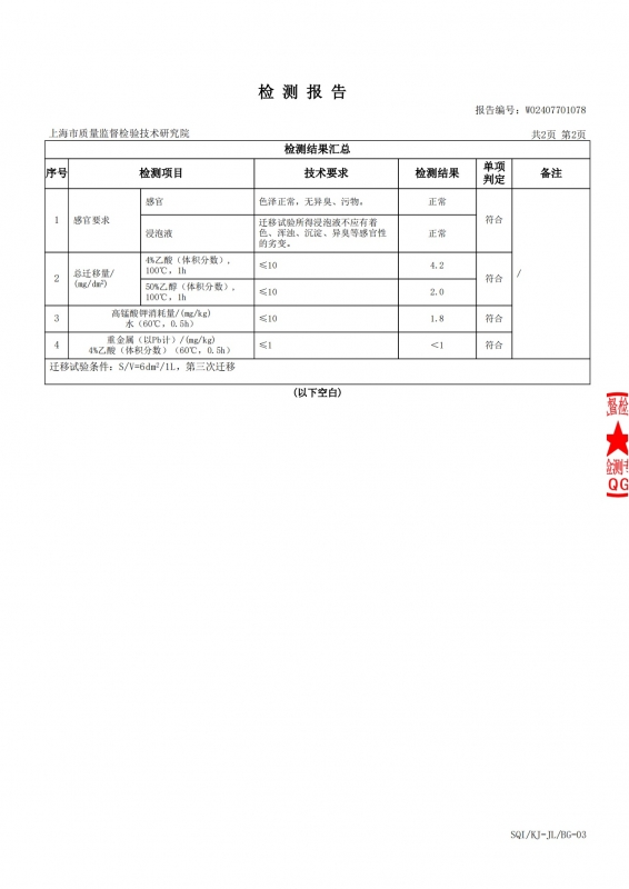 橡胶密封条食品检测报告3